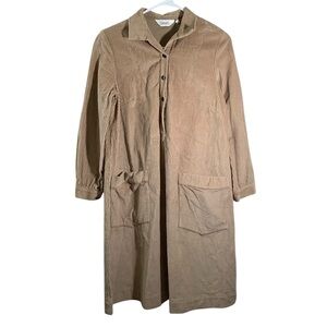Toast Corduroy Shirt Dress Long Sleeve Honey Beige